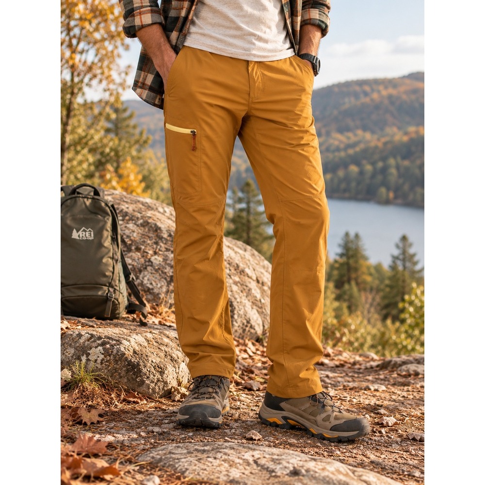 REI Co-op Trailmade Hiking Pants Men 38x32 Mustard Gold Outdoor Gorpcore